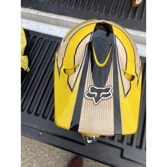 Vintage Fox Racing Helmet, XXL 63-64cm, Yellow, Black, White Dirt Bike Gear - Picture 5 of 16